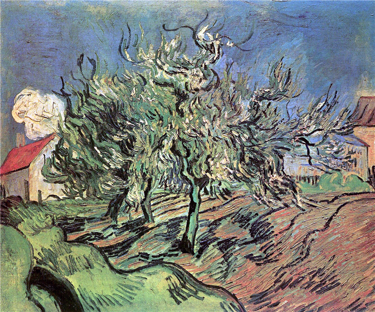 Landscape With Three Trees And A House